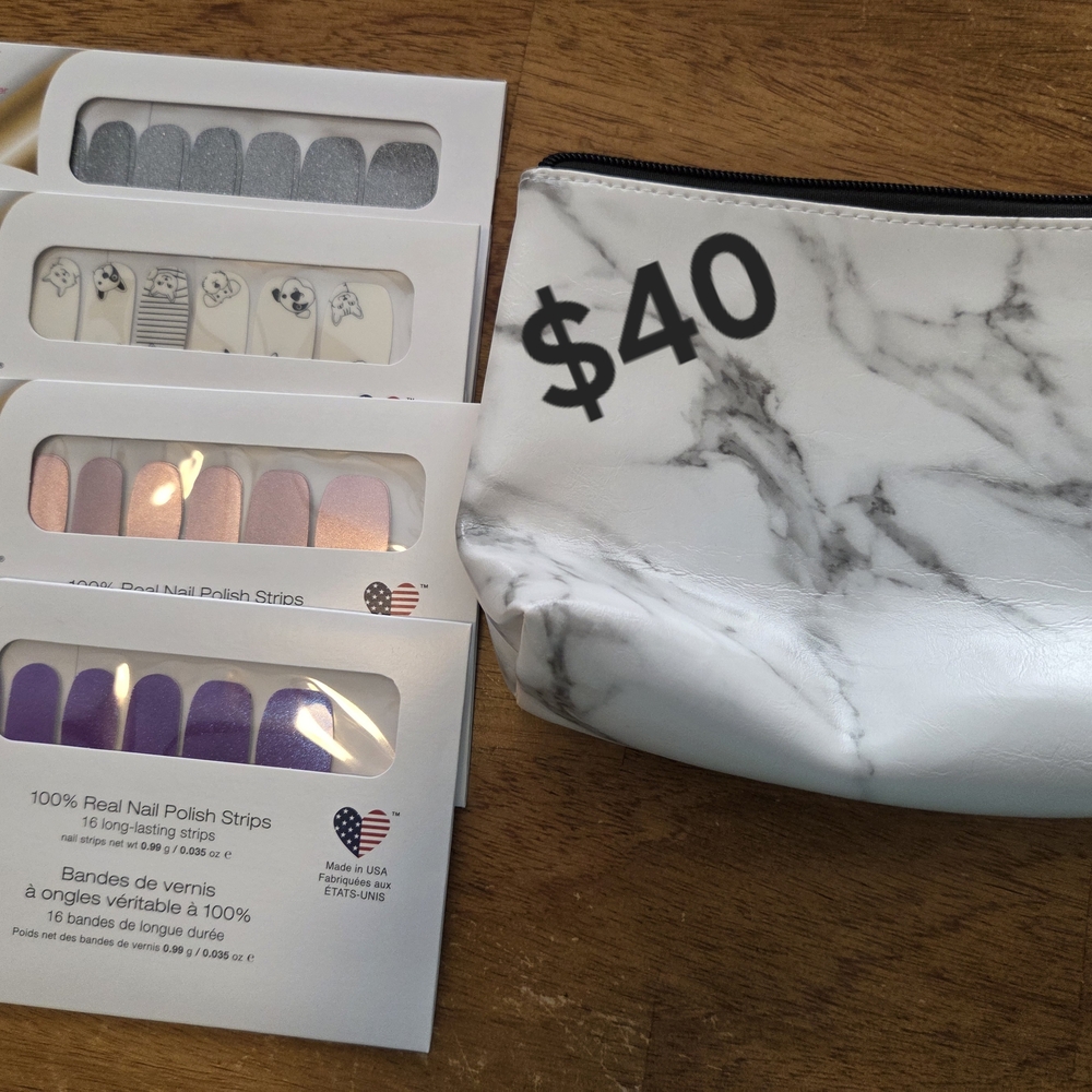 Color Street Nail Polish Strips Collection - Silver, Pink, Purple